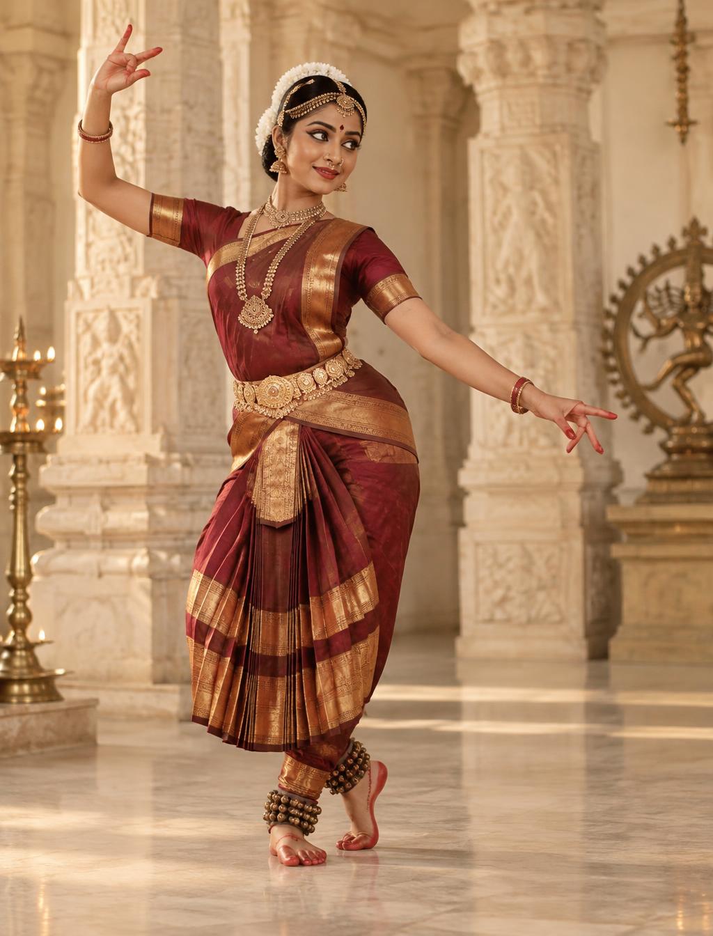 Representative image of a Kuchipudi dancer in a graceful classical pose