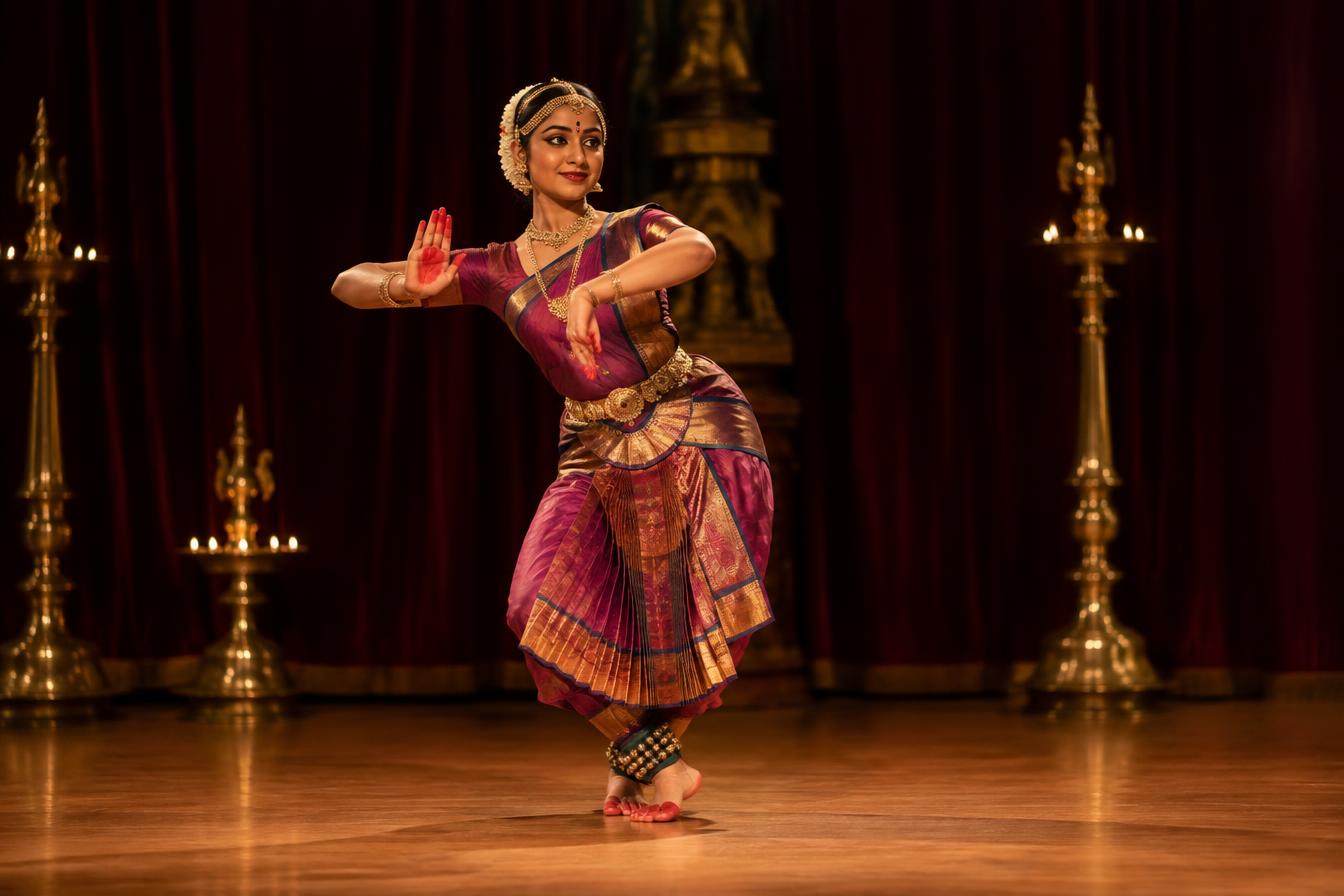 Performance Preparation — representative Kuchipudi imagery