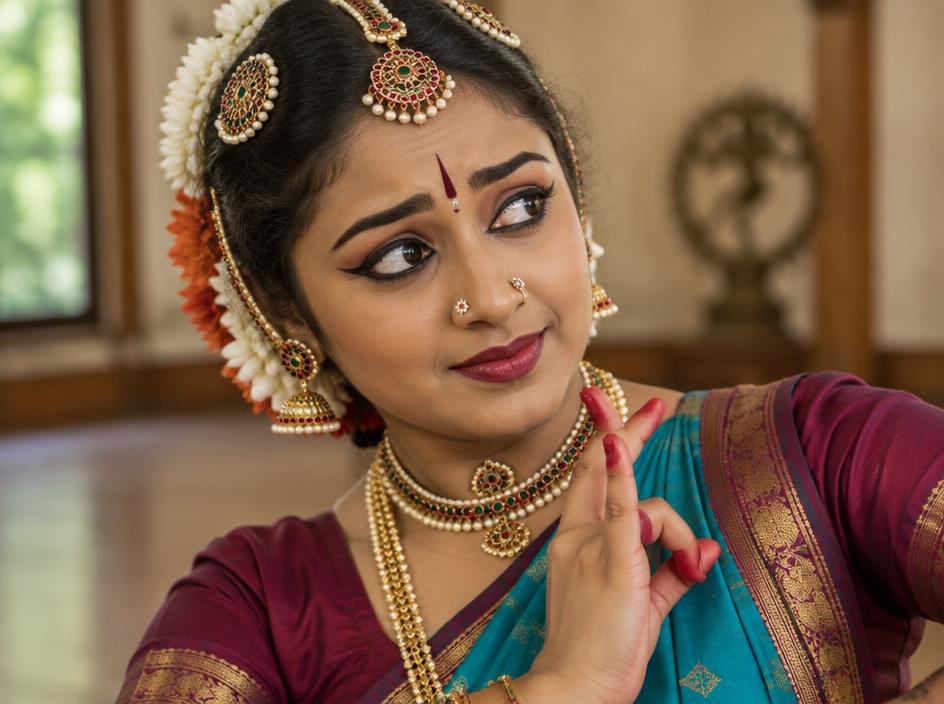 Kuchipudi dancer expressing a story through her eyes